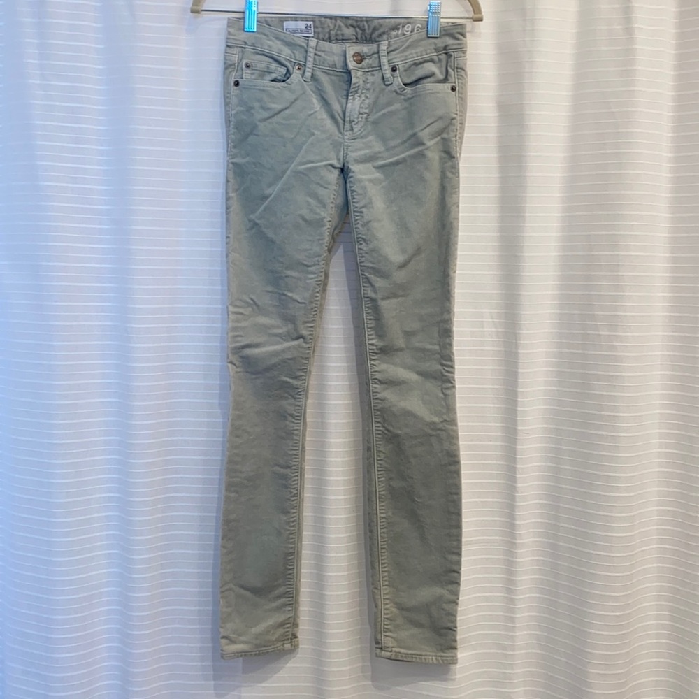 Pastel green J Crew always skinny cords